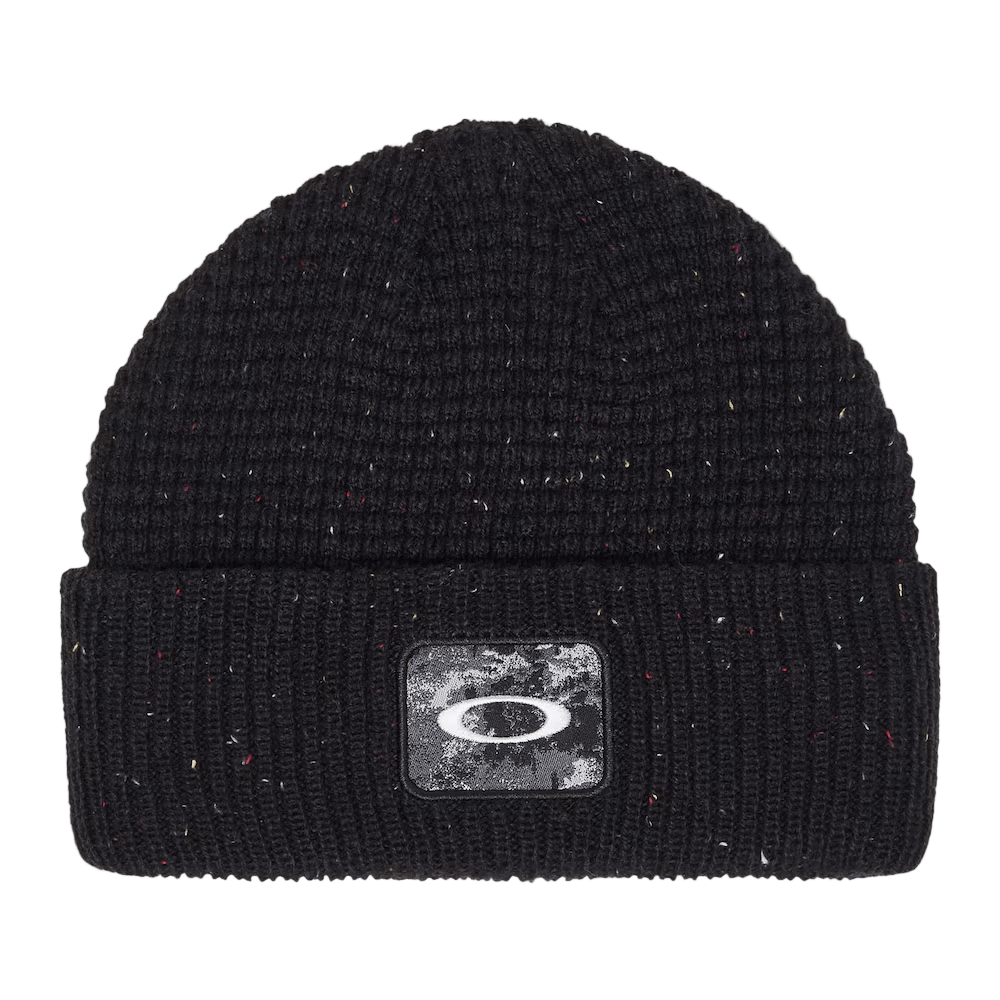 OAKLEY Ellipse Patch Waffle Beanie Blackout Lines Snow Boutique