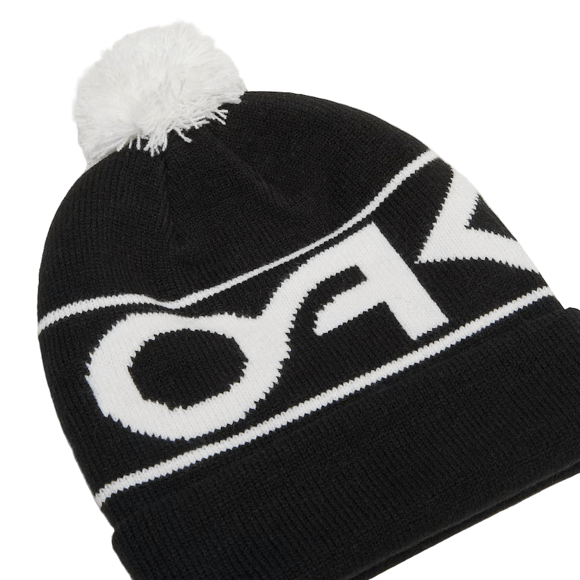OAKLEY Factory Cuff Beanie Black/White Logo Lines Snow Boutique