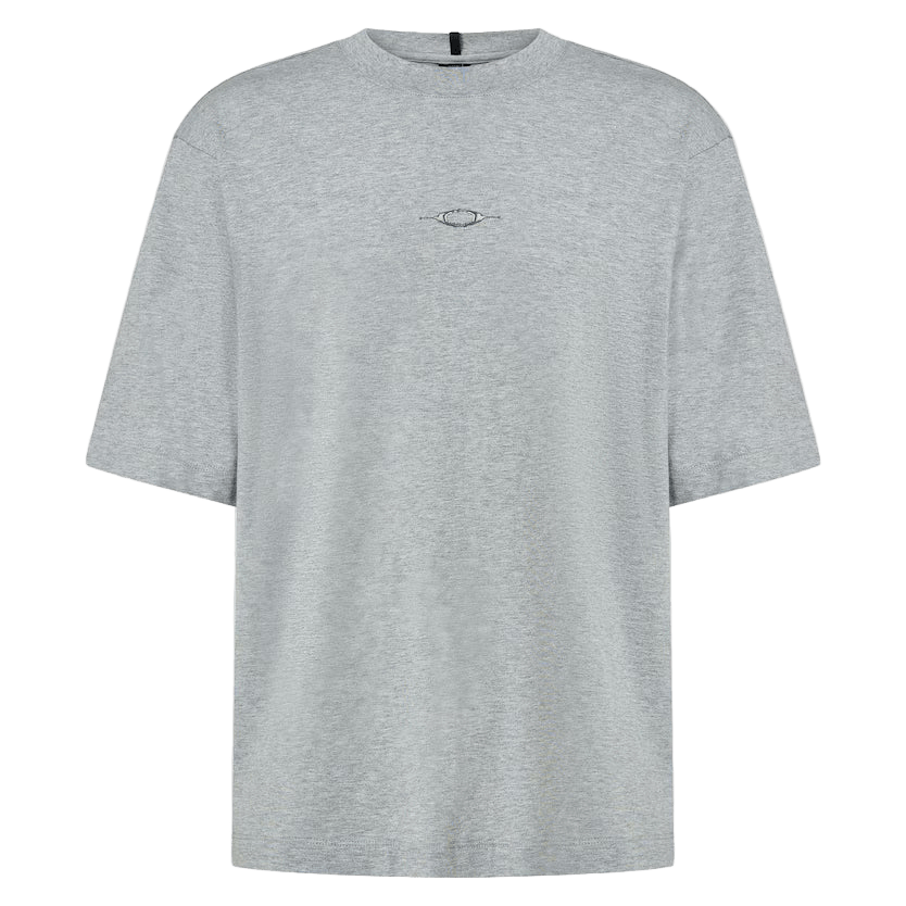 OAKLEY Stacked Metal Tee New Granite Heather Lines Snow Boutique