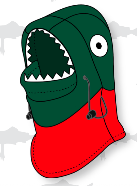 SALMON ARMS Fleece Hoods Pro Fish Head Lines Snow Boutique