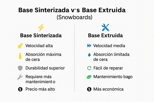 Bases de snowboard: ¿Qué diferencia hay entre una base sinterizada y una extruida? - Lines Snow Boutique