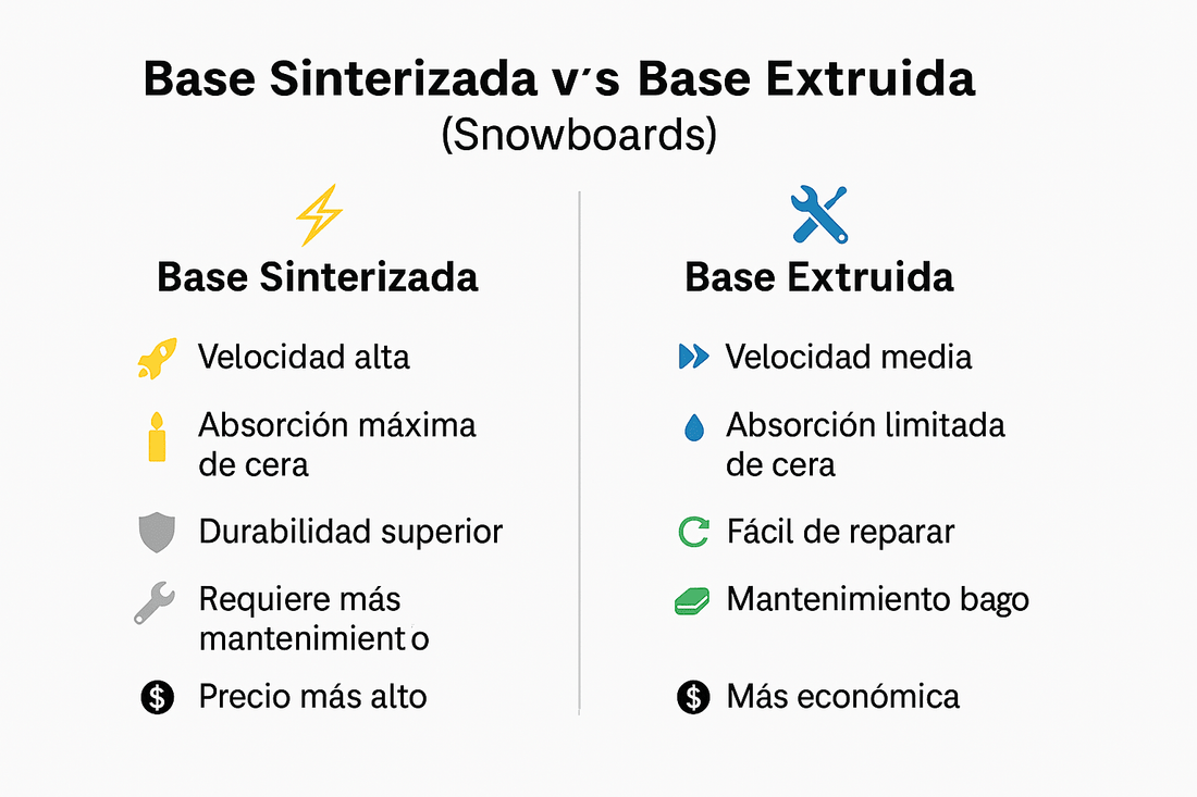 Bases de snowboard: ¿Qué diferencia hay entre una base sinterizada y una extruida? - Lines Snow Boutique