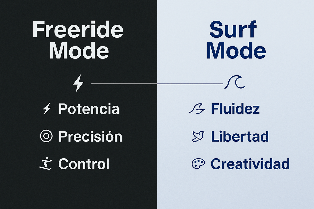Freeride Mode vs Surf Mode: ¿Cuál elegir para tu riding de snowboard? - Lines Snow Boutique