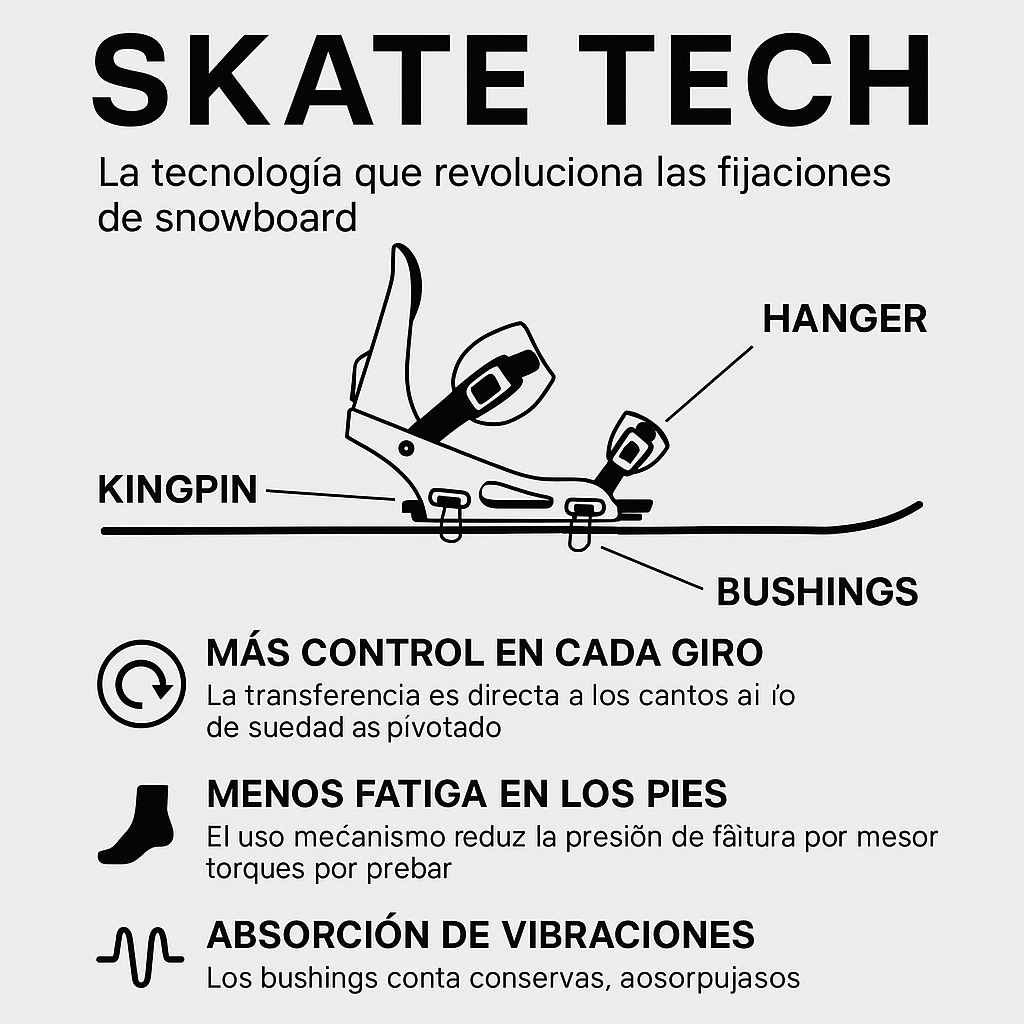 Skate Tech: La tecnología que revoluciona las fijaciones de snowboard - Lines Snow Boutique