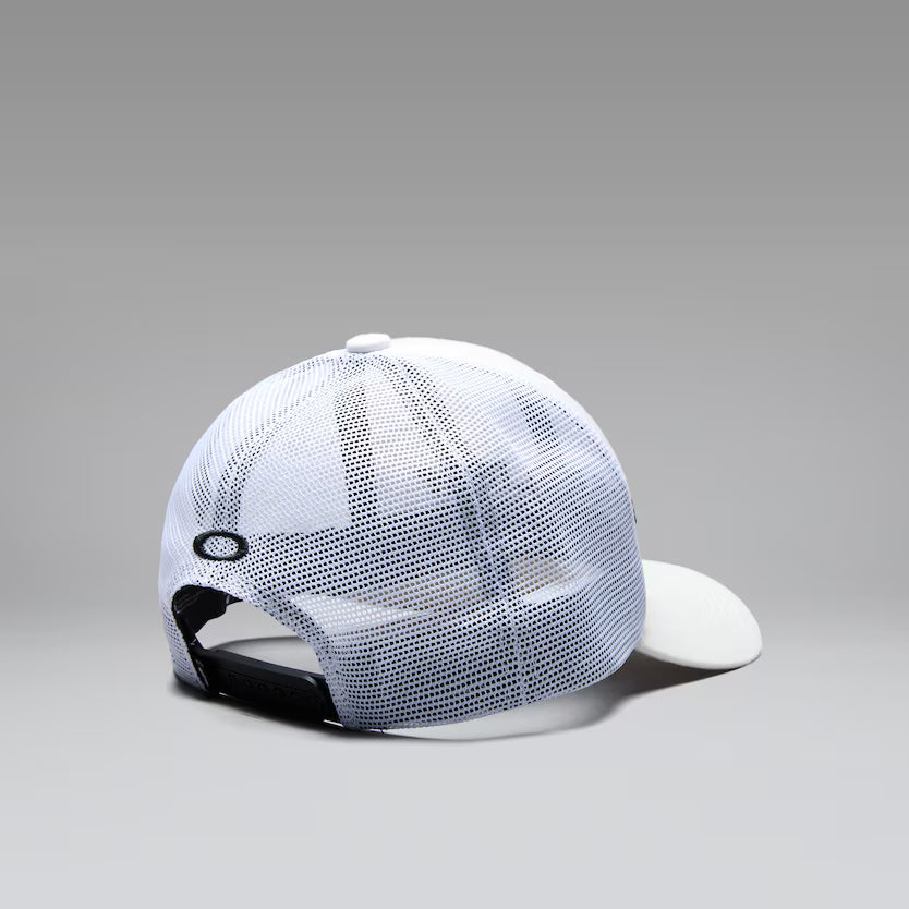 OAKLEY Trucker Bark Logo Hat White Lines Snow Boutique