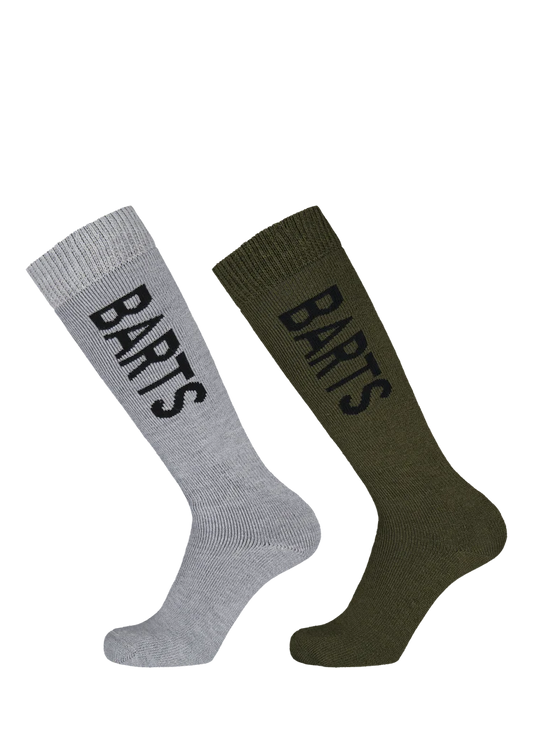 BARTS Basic Skisock 2 Pack - Heather Grey & Army