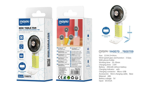 Mini Ventilador de Mesa YH0070