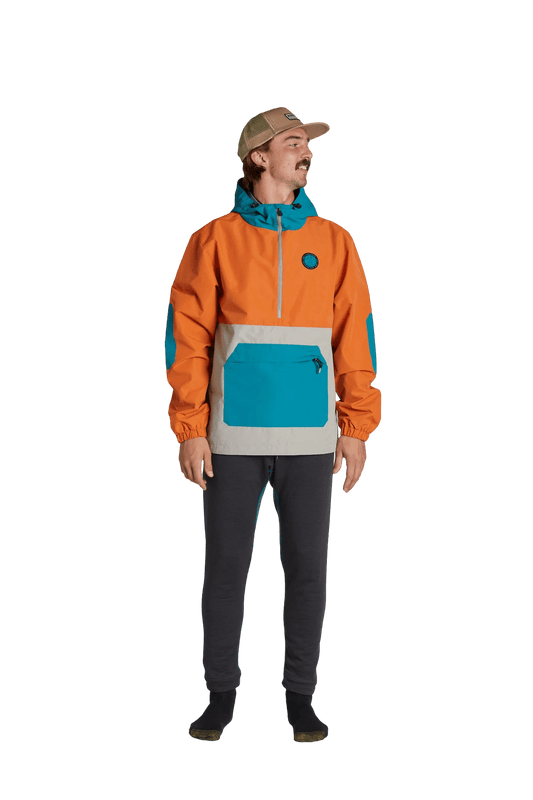 AIRBLASTER Breakwinder Packable Pullover Hot Coral/Spruce Lines Snow Boutique