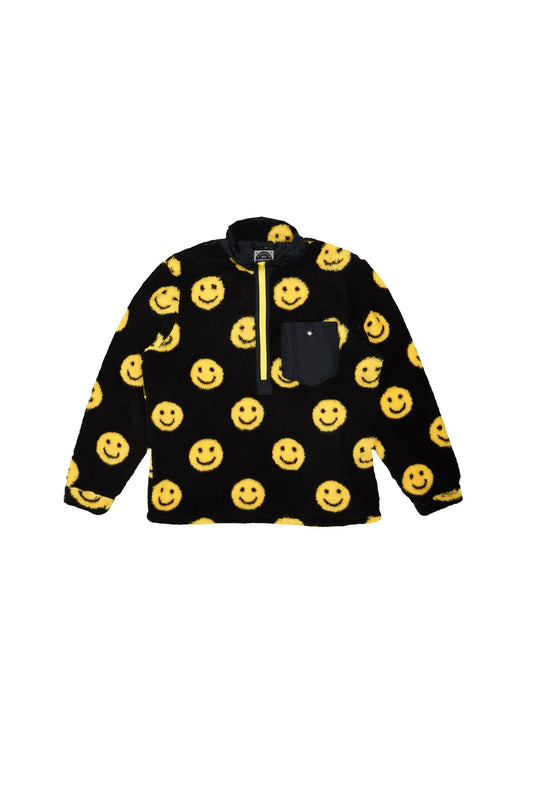 AIRBLASTER Sherpa Half Zip Big Yellow Smile Lines Snow Boutique