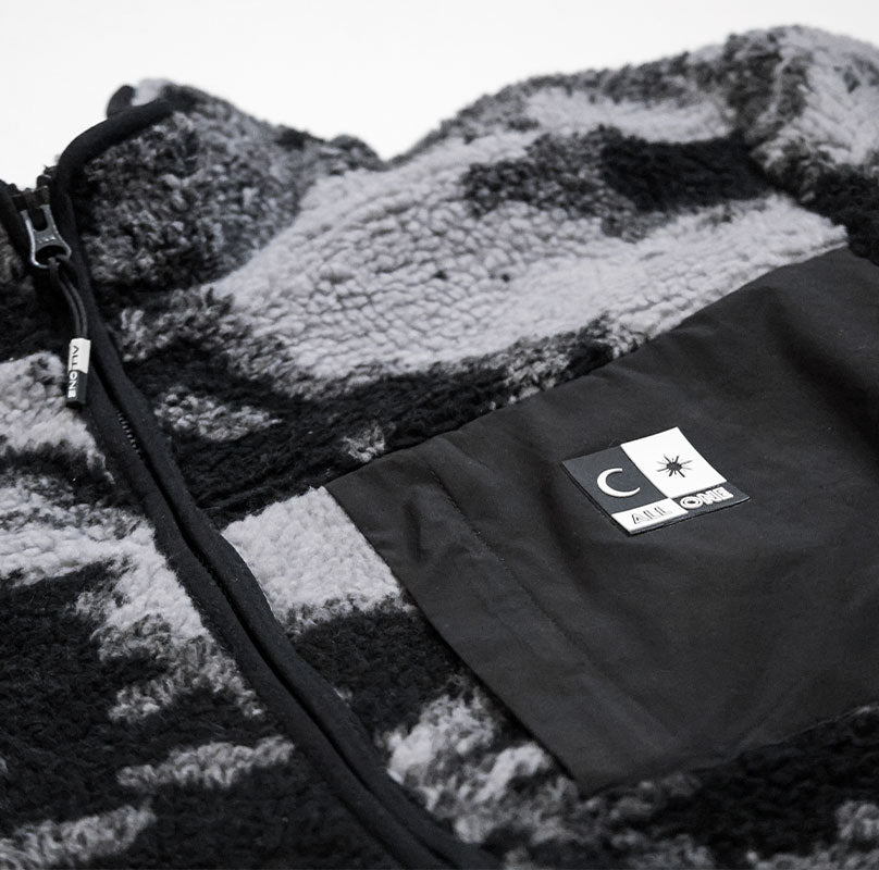 ALL ONE BRAND Jacket Polar Fleece Camo Black - Lines Snow Boutique