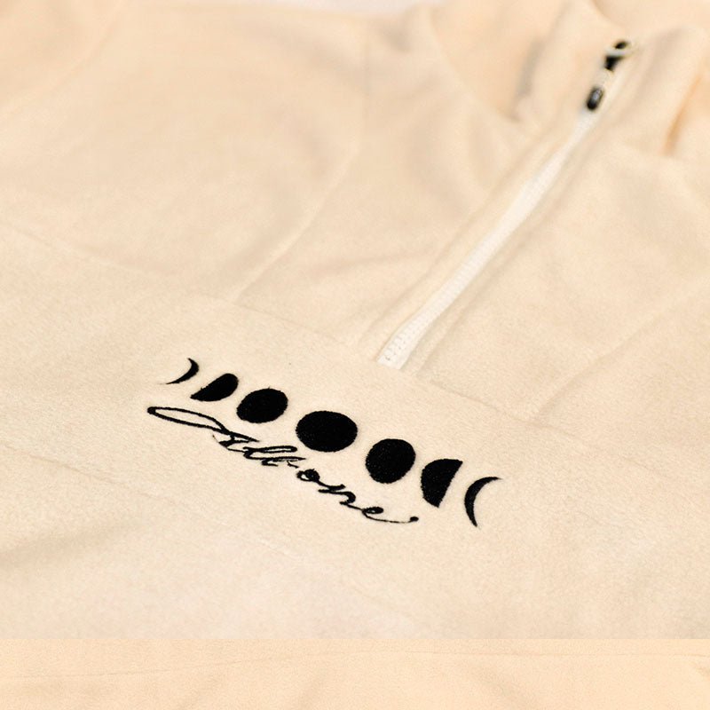 All One Brand Moonphases Half Zip Fleece Creme Lines Snow Boutique