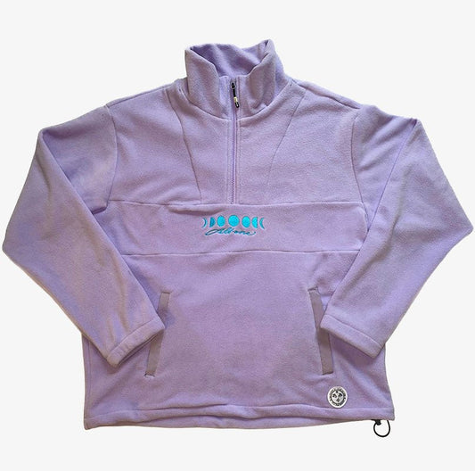 All One Brand Moonphases Half Zip Fleece Purple Lines Snow Boutique
