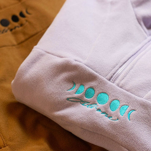 All One Brand Moonphases Half Zip Fleece Purple Lines Snow Boutique
