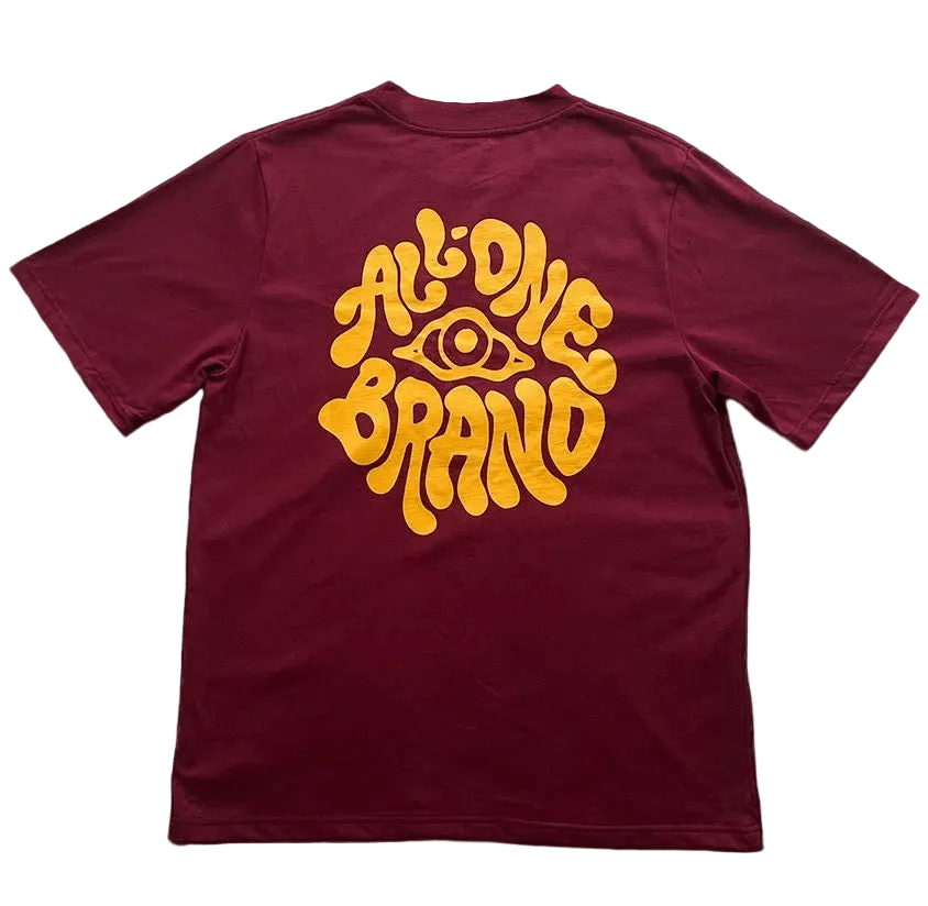 ALL ONE BRAND Psycheyelic Tee Burgundy - Lines Snow Boutique