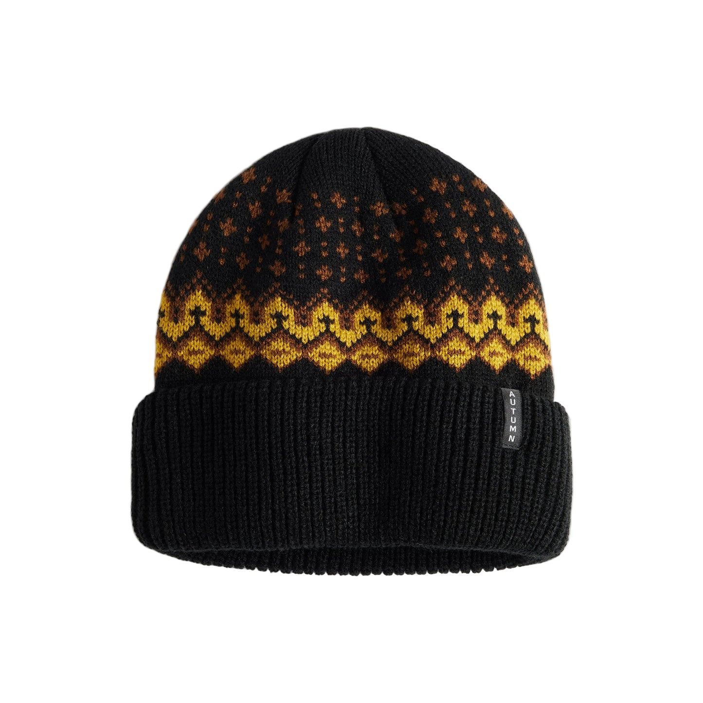 AUTUMN Beanie Fair Isle Black - Lines Snow Boutique