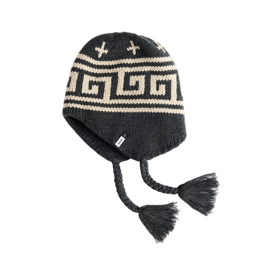 AUTUMN Beanie Niseko Ear Flap Char Grey Lines Snow Boutique