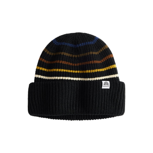AUTUMN Beanie Retro Black - Lines Snow Boutique