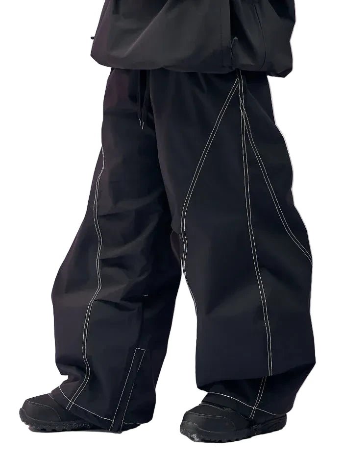 DOOREK Curved Baggy Pant Black White Lines Lines Snow Boutique