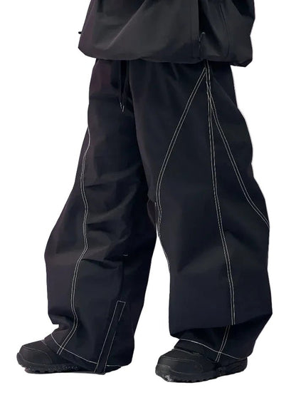 DOOREK Curved Baggy Pant Black White Lines Lines Snow Boutique