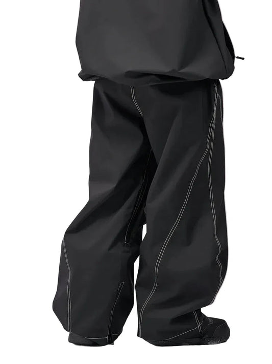 DOOREK Curved Baggy Pant Black White Lines Lines Snow Boutique