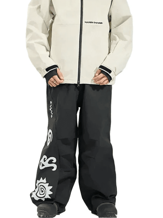 DOOREK Curved Baggy Pant Black - Lines Snow Boutique