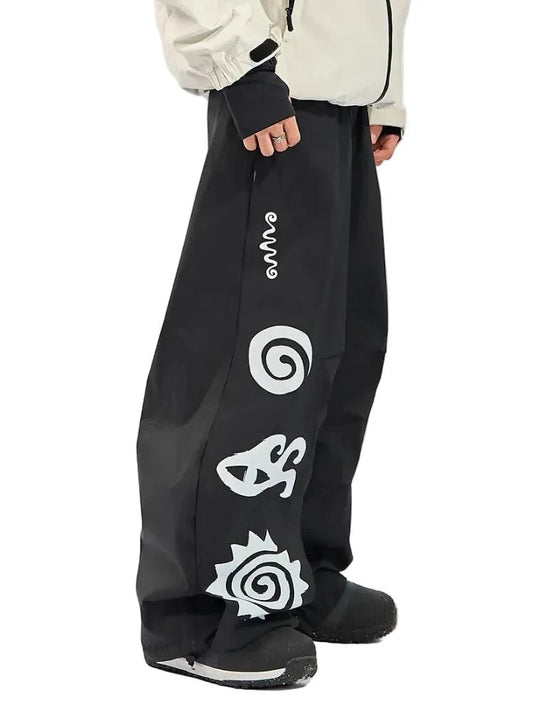 DOOREK Curved Baggy Pant Black - Lines Snow Boutique