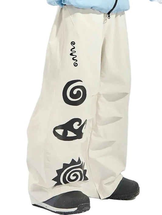 DOOREK Curved Baggy Pant White - Lines Snow Boutique