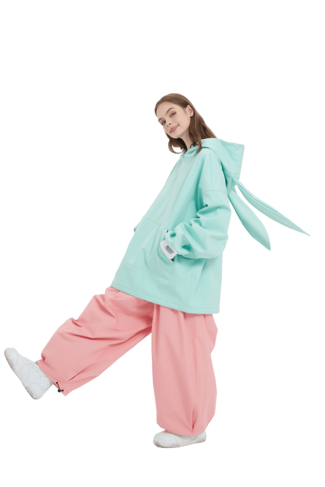 DOOREK Rabbit Sweatshirt Cyan Lines Snow Boutique