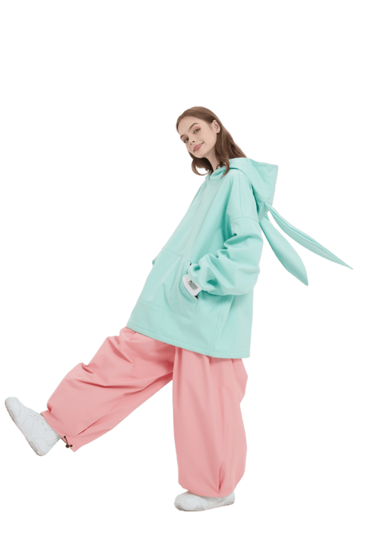 DOOREK Rabbit Sweatshirt Cyan Lines Snow Boutique