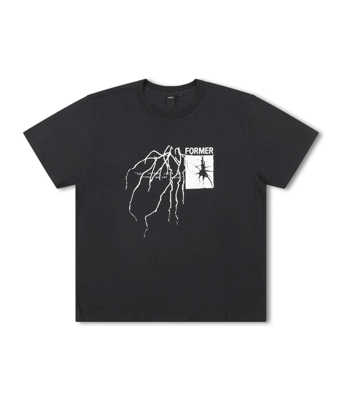FORMER Scrawl T-Shirt Washed Black Lines Snow Boutique
