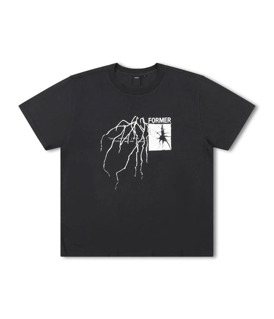 FORMER Scrawl T-Shirt Washed Black Lines Snow Boutique