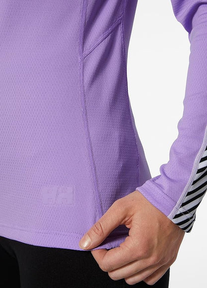 HELLY HANSEN W Lifa Active Stripe Crew Purple Lines Snow Boutique