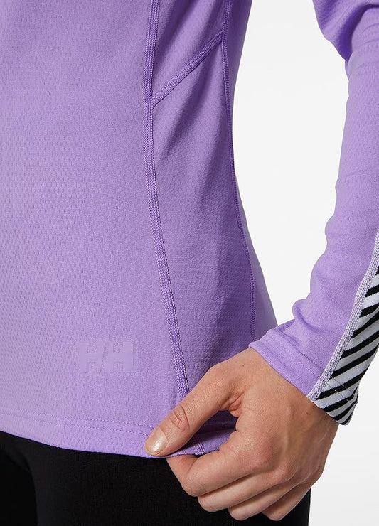 HELLY HANSEN W Lifa Active Stripe Crew Purple Lines Snow Boutique