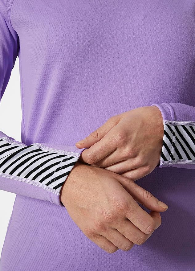 HELLY HANSEN W Lifa Active Stripe Crew Purple Lines Snow Boutique
