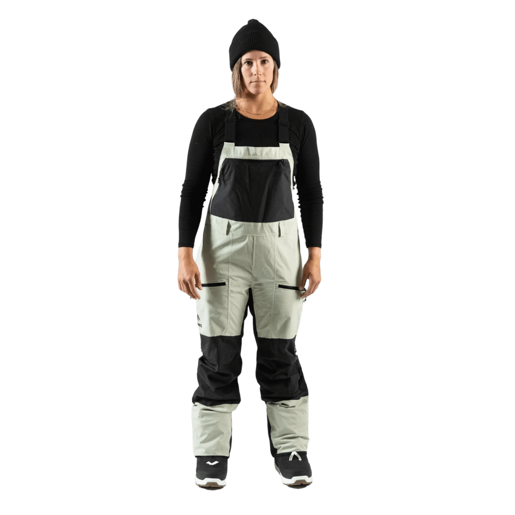 JONES Women’s Mountain Surf Bib Sage Green Lines Snow Boutique