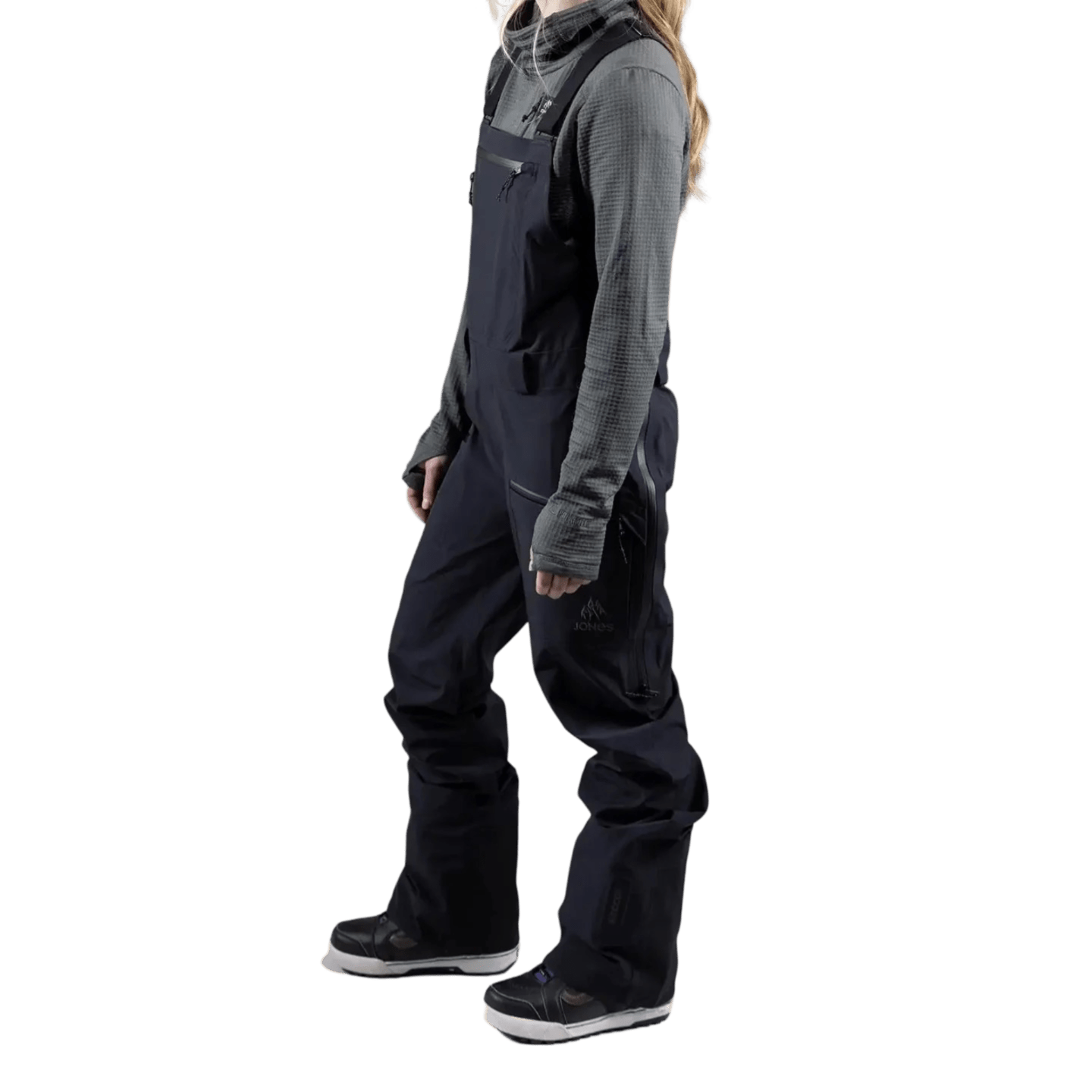 JONES Women’s Mountain Surf Bib Black Lines Snow Boutique