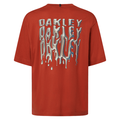 OAKLEY Stacked Metal Tee Flame Red Lines Snow Boutique