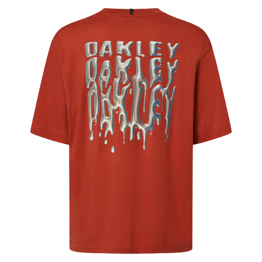 OAKLEY Stacked Metal Tee Flame Red Lines Snow Boutique