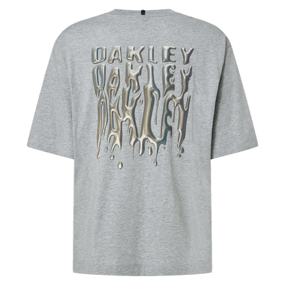 OAKLEY Stacked Metal Tee New Granite Heather Lines Snow Boutique