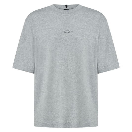 OAKLEY Stacked Metal Tee New Granite Heather Lines Snow Boutique