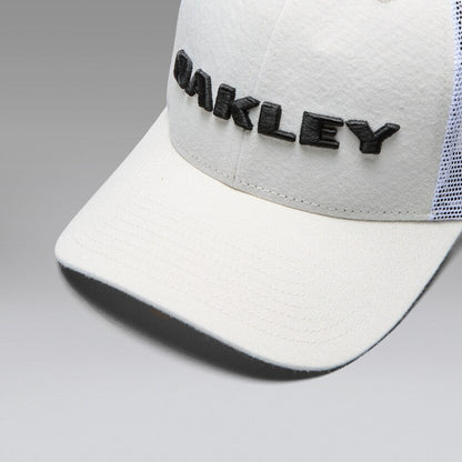 OAKLEY Trucker Bark Logo Hat White Lines Snow Boutique