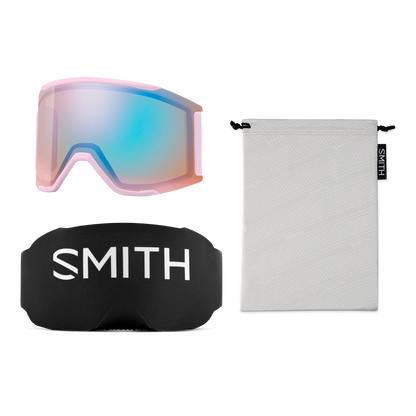 SMITH Squad Mag Pink Frost Flex Glitch Chromapop Sun Black/ Storm Blue Sensor Mirror