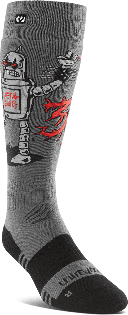 THIRTYTWO 32 Merino Sock Charcoal Lines Snow Boutique