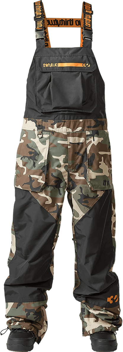 THIRTYTWO Basement Bib Black/Camo - Lines Snow Boutique