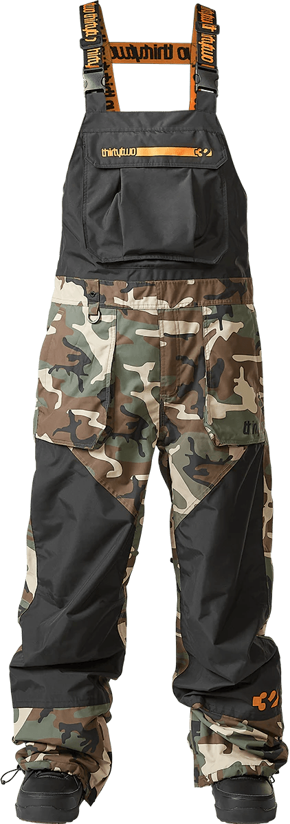 THIRTYTWO Basement Bib Black/Camo - Lines Snow Boutique