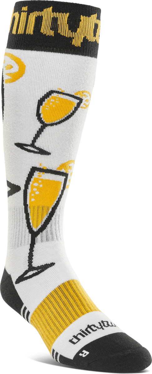 THIRTYTWO Double Sock Yellow/White Lines Snow Boutique