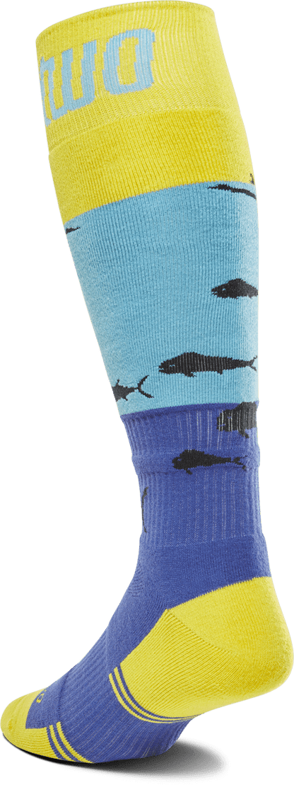 THIRTYTWO Tm Coolmax Sock Blue/Yellow Lines Snow Boutique