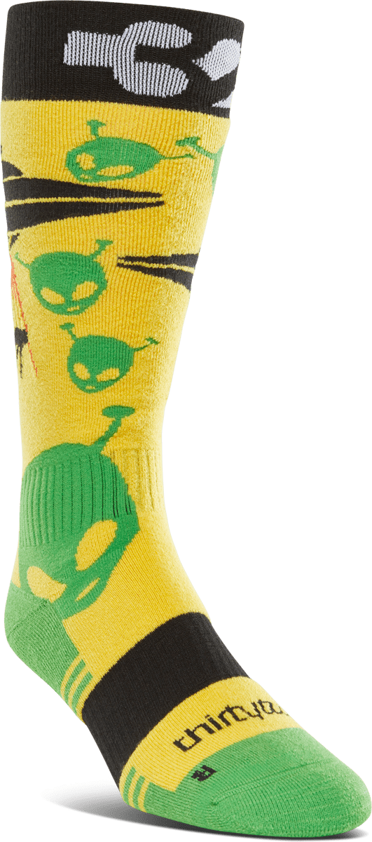 THIRTYTWO Tm Merino Sock Yellow Lines Snow Boutique
